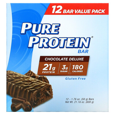 Pure Protein Протеиновый батончик, Deluxe, 12 батончиков, 50 г (1,76 унции)