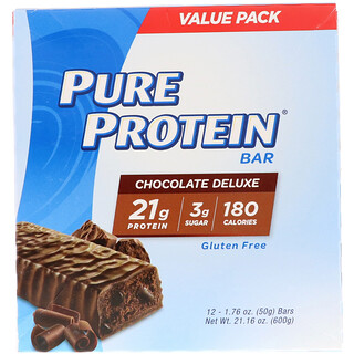 Pure Protein, Barra Deluxe de Chocolate, 12 Barras, 50 g (1,76 oz) Cada