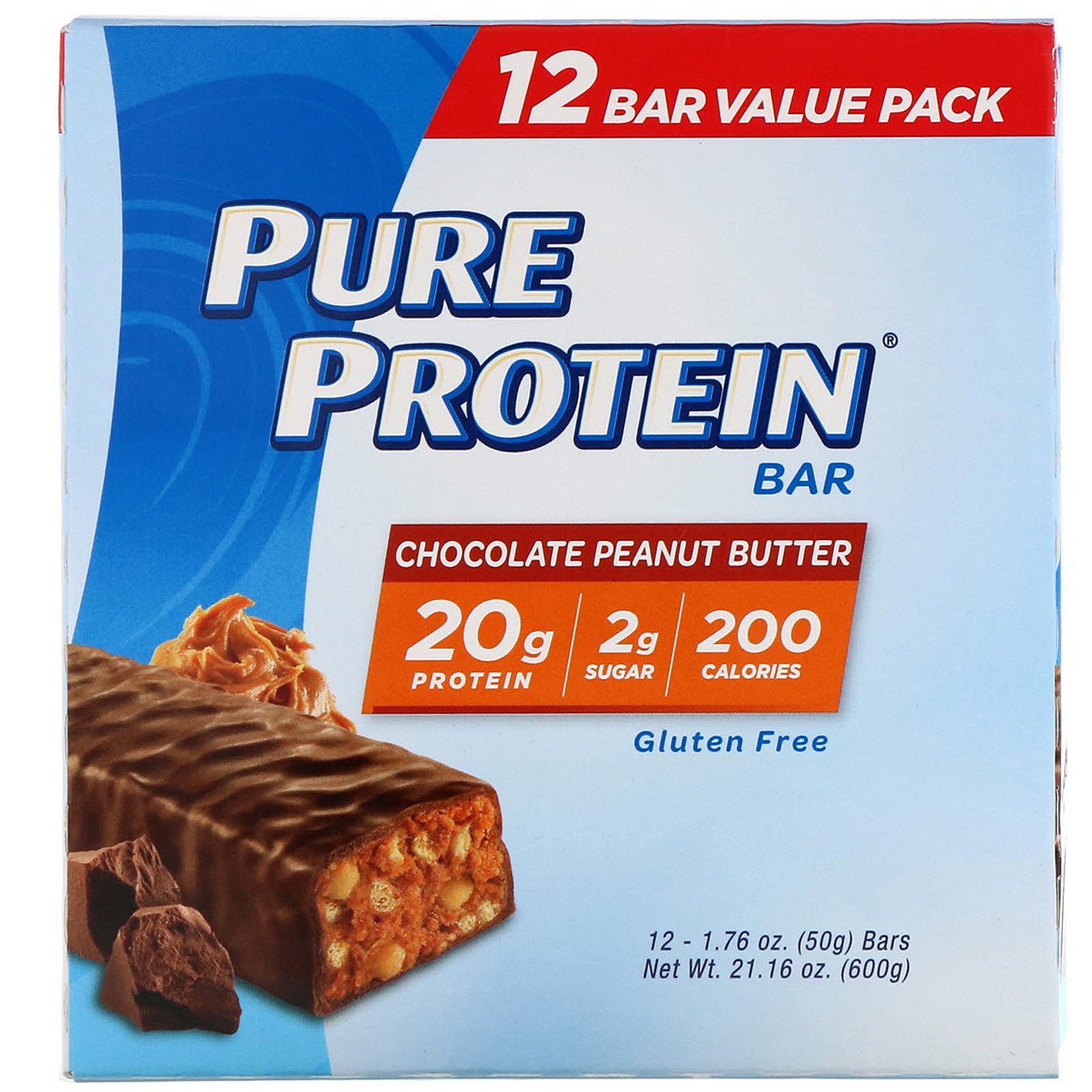Pure Protein Bar Chocolate Peanut Butter 12 希望者のみラッピング無料 bars Each g 安い割引 50 oz 1.76