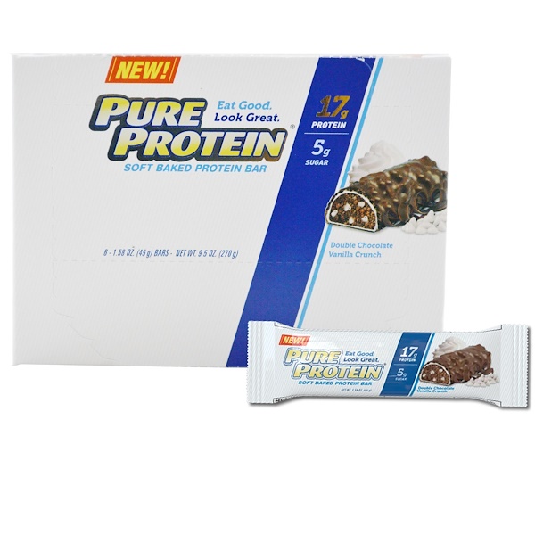 Pure Protein, Soft Baked Protein Bar, Double Chocolate Vanilla Crunch