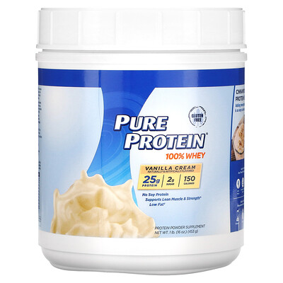 

Pure Protein 100% сывороточный протеин, со вкусом ванильного мороженого, 453 г (1 фунт)