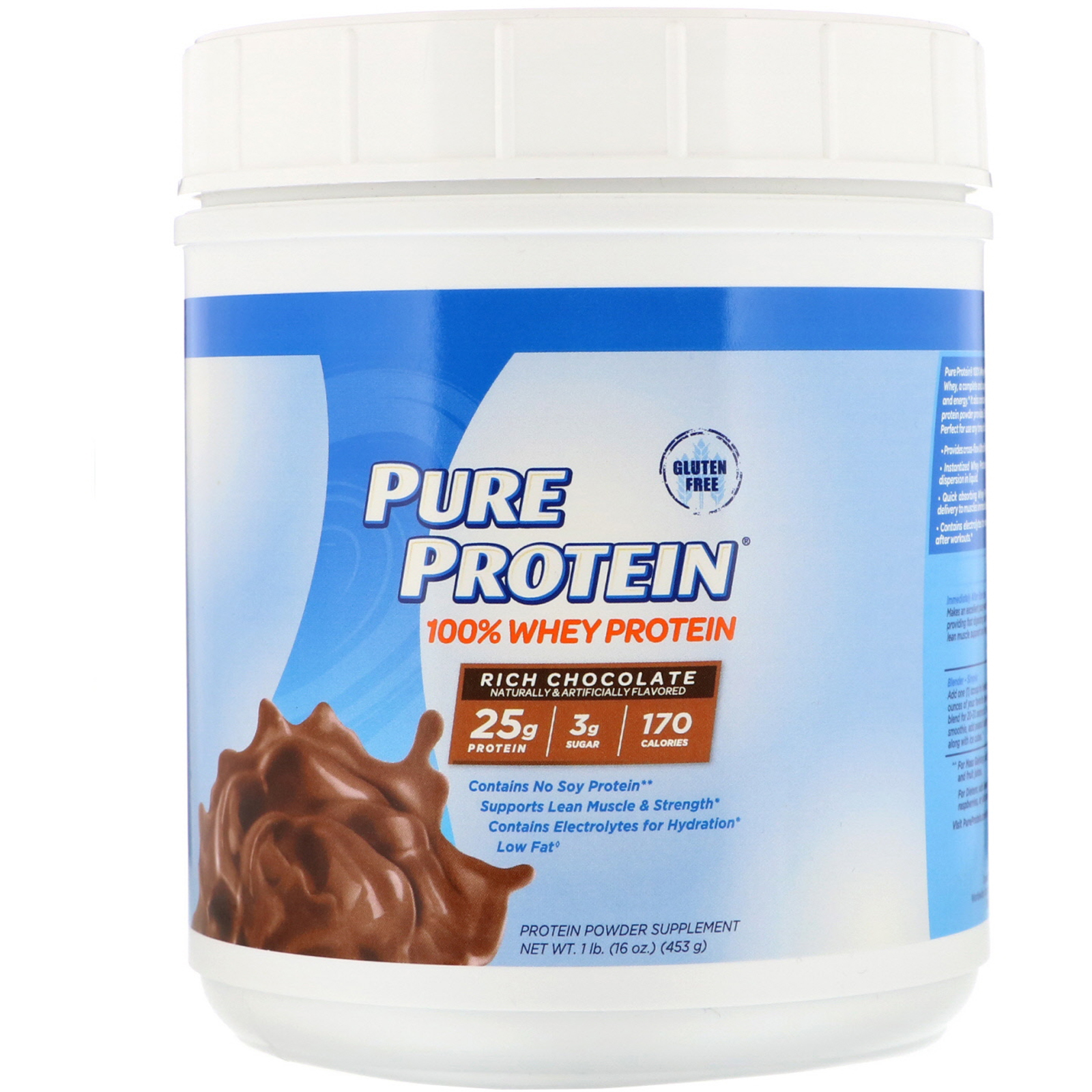 Pure Protein 100 Whey Protein Rich Chocolate 1 Lb 453 G Iherb
