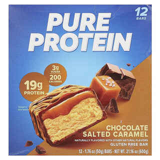 Pure Protein, Gluten Free Bar, Chocolate Salted Caramel, 12 Bars, 1.76 oz (50 g) Each