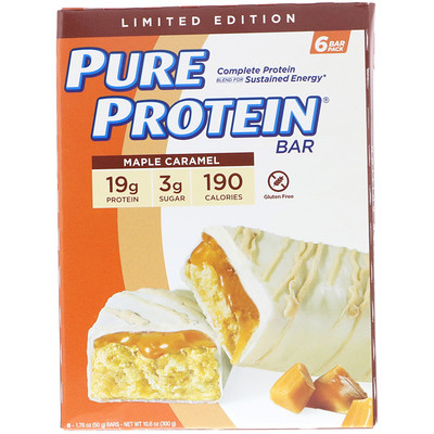 

Pure Protein Батончики с кленом и карамелью, 6 шт., 50 г (1,76 унции) каждый