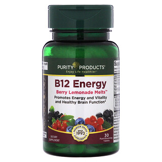 Purity Products, B12 Energy，Berry Lemonade Melts，30 片速溶片