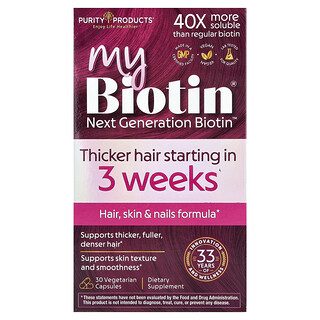 Purity Products, MyBiotin™, Formel für Haare, Haut & Nägel, 30 vegetarische Kapseln