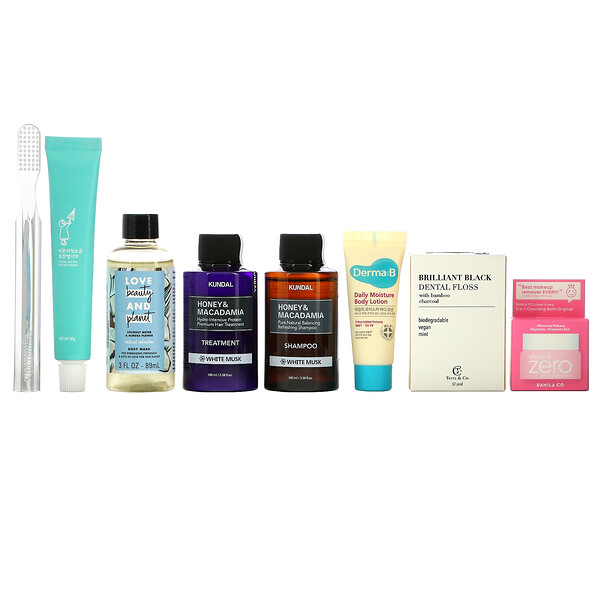 Promotional Products‏, Bath Essentials Beauty Bag, 8 Piece Kit