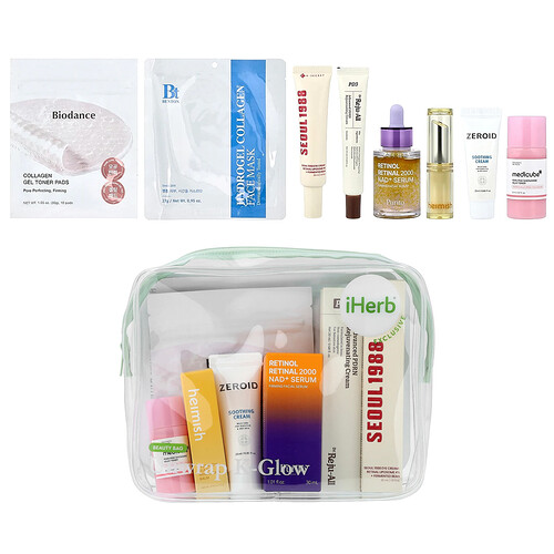 iHerb Exclusive, Unwrap K-Glow Beauty Bag, 9-teiliges Set