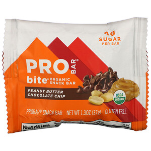 Пробар, Bite, Organic Snack Bar, Peanut Butter Chocolate Chip, 1.3 oz (37 g) отзывы покупателей