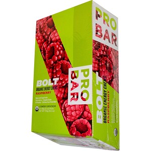 Отзывы о Пробар, Bolt, Organic Energy Chews, Raspberry, 12 Packs, 2.1 oz (60 g) Each
