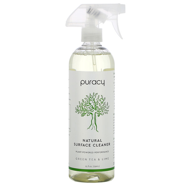 Puracy‏, Natural Surface Cleaner, Green Tea & Lime, 25 fl oz (739 ml)