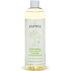 Отзывы о Пураси, Natural Multi-Surface Cleaner Concentrate, Green Tea & Lime, 16 fl oz (473 ml)
