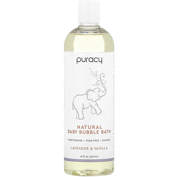 Puracy‏, Natural Baby Bubble Bath, Lavender & Vanilla, 16 fl oz (473 ml)