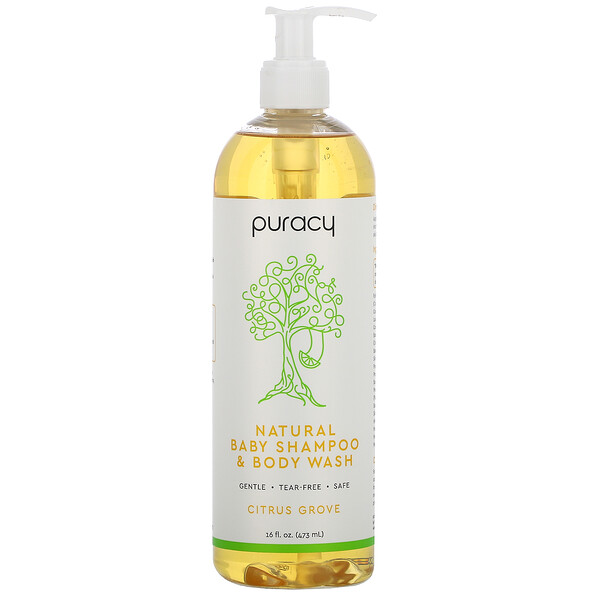 Puracy, ナチュラルベビーシャンプー＆ボディウォッシュ、シトラスグローブ、473ml（16液量オンス）