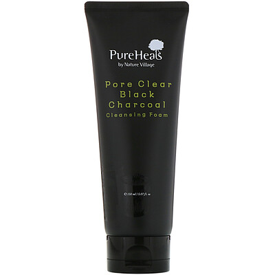 PureHeals Pore Clear Black Charcoal, пенка для очистки пор с черным древесным углем, 150 мл