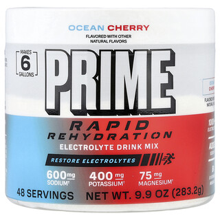 Prime Hydration‏, علاج سريع الجفاف ، مزيج شراب إلكتروليت ، كرز المحيط ، 9.9 أونصة (283.2 جم)