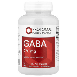 Protocol for Life Balance, GABA, 750 mg, 120 φυτικές κάψουλες