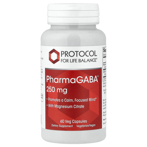 Protocol for Life Balance, PharmaGABA® mit Magnesiumcitrat, 60 pflanzliche Kapseln