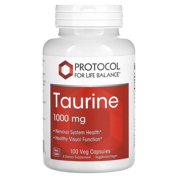Protocol for Life Balance‏, Taurine, 1,000 mg, 100 Veg Capsules