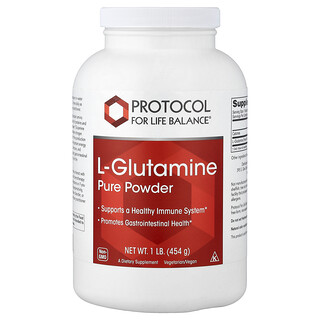 Protocol for Life Balance, L-glutamina pura en polvo, 454 g (1 lb)