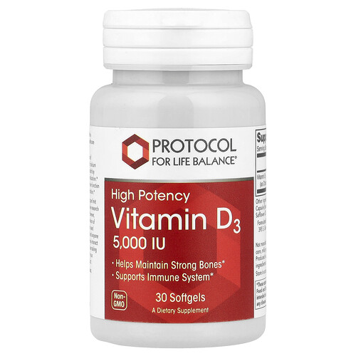 Protocol for Life Balance, Vitamine D3, 5000 UI, 30 capsules