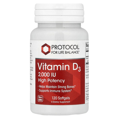 Protocol For Life Balance Vitamin D3, 50 mcg (2,000 IU), 120 Softgels