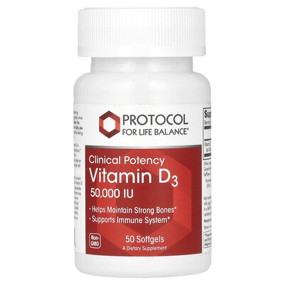Protocol for Life Balance, Clinical Potency, Vitamin D3, 50,000 IU