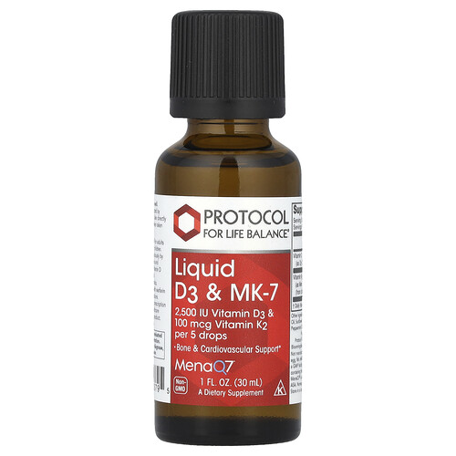 Protocol for Life Balance, Flüssiges D3 und MK-7, 30 ml (1 fl. oz.)