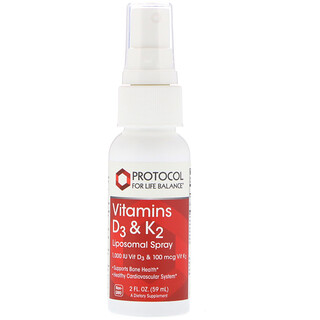 Protocol for Life Balance, Vitaminas D3 & K2, atomizador liposomal, 2 fl. Oz (59 ml)
