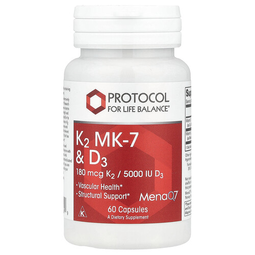 Protocol For Life Balance K2 MK-7 & D3, 60 Capsules