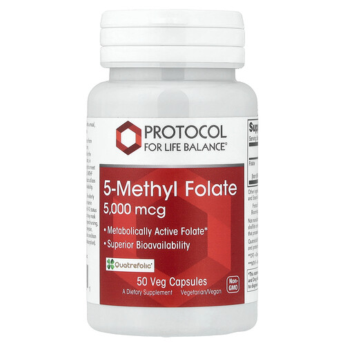 Protocol for Life Balance, 5-Methyl Folate, 5,000 mcg , 50 Veg Capsules