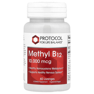 Protocol for Life Balance, Metil B12, 10.000 mcg, 60 pastillas