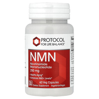 Protocol for Life Balance, NMN, 250 mg, 60 Veg Capsules