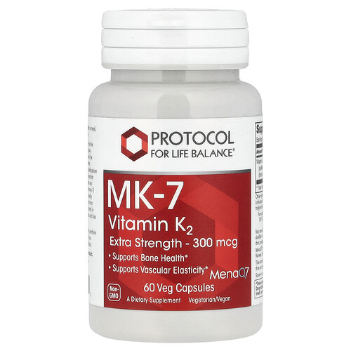 Protocol For Life Balance MK-7 Vitamin K2, 300 mcg, 60 Veg Capsules