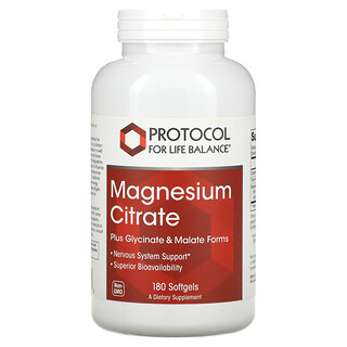 Protocol for Life Balance, Magnesium Citrate, 180 Softgels