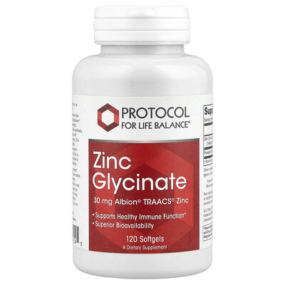 Protocol for Life Balance Zinc Glycinate 30 mg 120 Softgels