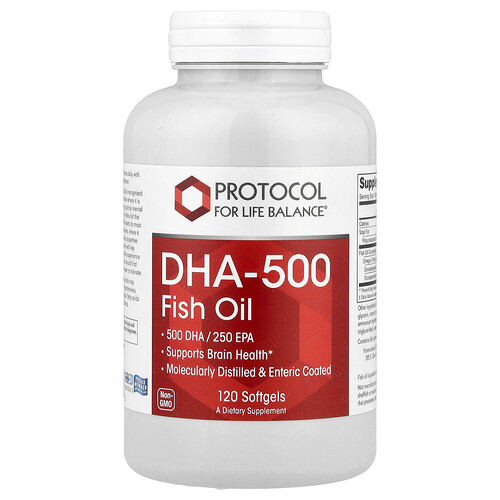 Protocol For Life Balance DHA-500, Fish Oil, 120 Softgels