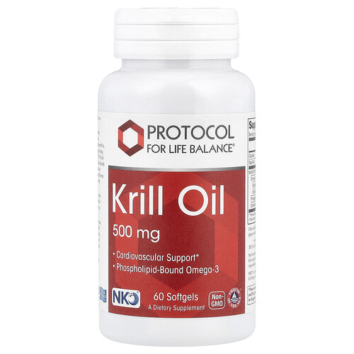 Protocol For Life Balance Krill Oil, 500 mg, 60 Softgels