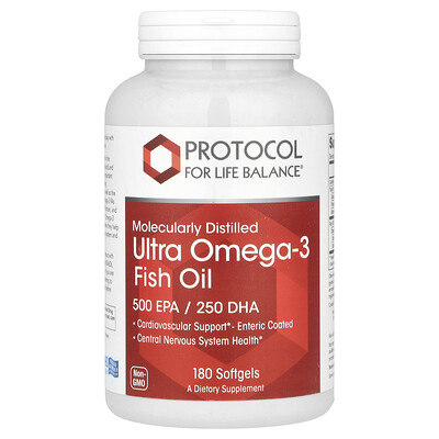 Protocol for Life Balance  Molecularly Distilled Ultra Omega-3 Fish Oil  1 000 mg  180 Softgels