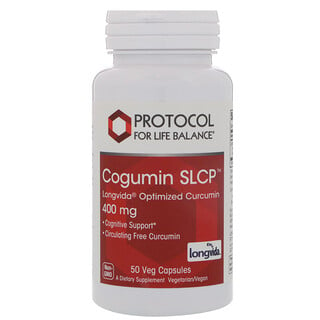 Protocol for Life Balance, Куркумин SLCP, 400 мг, 50 растительных капсул