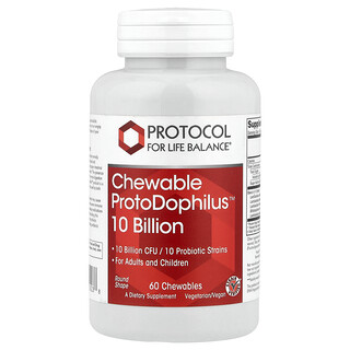 بروتوكول فور لايف بالانس‏, ProtoDophilus ™ قابل للمضغ ، 10 مليار ، 60 قرصًا للمضغ