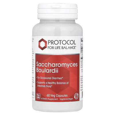 Protocol for Life Balance  Saccharomyces Boulardii  1 000 mg  60 Veg Capsules (500 mg per Capsule)