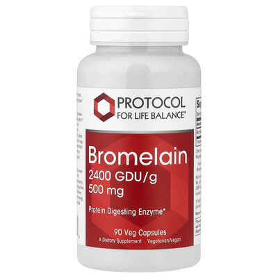 Protocol for Life Balance, Bromelaína, 500 mg, 90 cápsulas vegetales