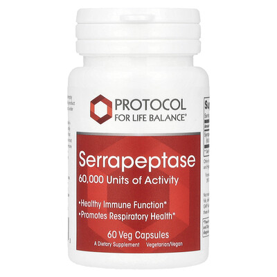 Protocol for Life Balance  Serrapeptase  33 mg  60 Veg Capsules
