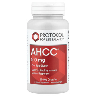 Protocol for Life Balance, AHCC® mais Beta-Glucan, 60 Cápsulas Vegetais