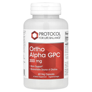 Protocol for Life Balance, 오르토 알파 GPC, 300mg, 베지 캡슐 60정