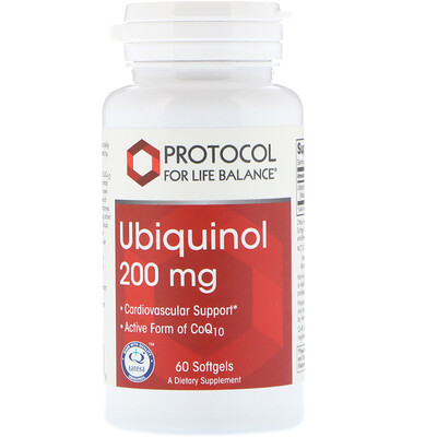 Protocol for Life Balance Убихинол, 200 мг, 60 мягких таблеток