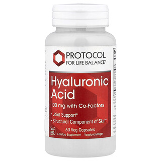 Protocol for Life Balance, Kyselina hyaluronová, 100 mg, 60 vegetariánských tobolek
