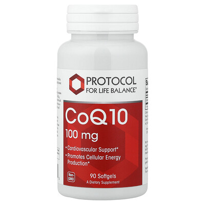 Protocol for Life Balance, CoQ10, 100 mg, 90 cápsulas blandas