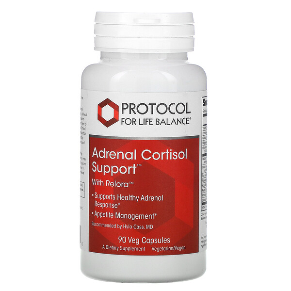 Protocol for Life Balance‏, Adrenal Cortisol Support תוסף תמיכה בקורטיזול האדרנל, עם Relora, מכיל 90 כמוסות צמחיות